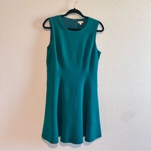 Shoshanna Dress Size 10 Emerald Green Teal Fit & Flare A Line Colorful Work Wear